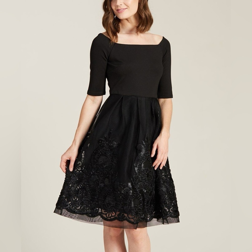 Gianni Bini Black Off-Shoulder Midi Dress